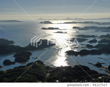 Aerial view of Kujukushima from the Ishidake Observatory in Sasebo City Aerial view of Kujukushima from the Ishidake Observatory in Sasebo City 94127527