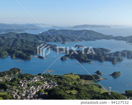 Aerial view of Kujukushima from the Ishidake Observatory in Sasebo City Aerial view of Kujukushima from the Ishidake Observatory in Sasebo City 94127532
