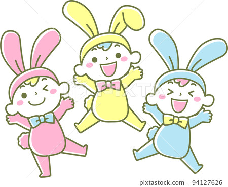Children in rabbit costumes 94127626