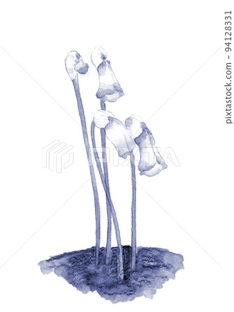 Nanban Gissel illustration drawn by watercolor Blue tone White back 94128331