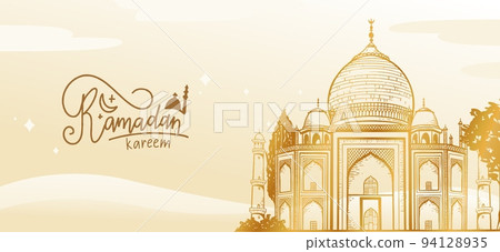 Ramadan Kareem Banner Poster Traditional Islamic Holiday Postcard Design Website Pages Vector Illustration Ramadan Kareem Banner Poster Traditional Islamic Holiday Postcard Design Website Pages Vector Illustration 94128935