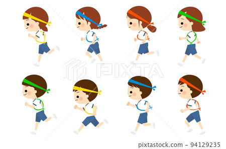 孩子們穿著運動服跑步 94129235