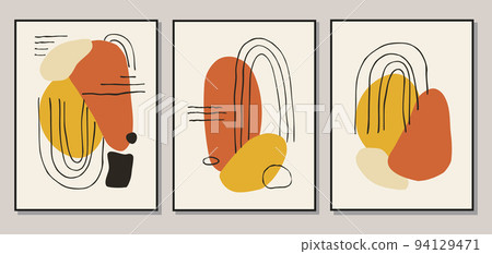 Matisse art style random organic shapes in freehand. Abstract poster set. Floral art. Boho Decor. Vector illustration. Matisse art style random organic shapes in freehand. Abstract poster set. Floral art. Boho Decor. Vector illustration. 94129471