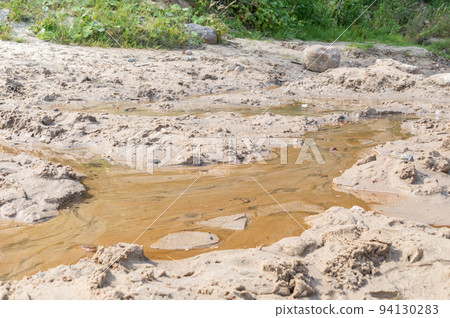 Small stream on the beach by the Baltic Sea. 94130283