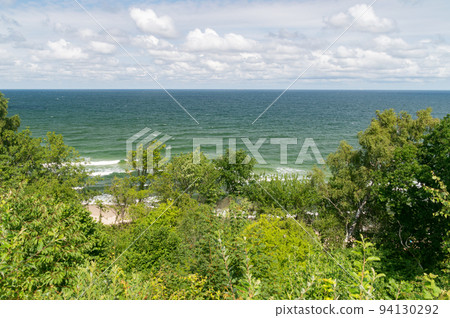 Summer view on Baltic sea in Rozewie. View from cliff. Summer view on Baltic sea in Rozewie. View from cliff. 94130292