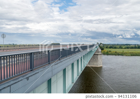 Knybawski bridge over Vistula river near Tczew, Poland. 94131106