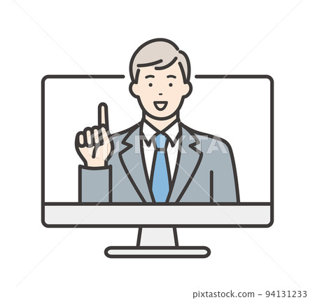 Online seminar PC and young male lecturer 94131233