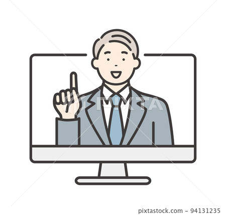 Online seminar PC and male lecturer 94131235