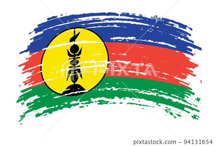 New Caledonia flag in grunge brush stroke, vector-插圖素材 [94131654] - PIXTA圖庫