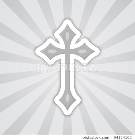 Note sticker with Christian Cross, vector Note sticker with Christian Cross, vector 94134103