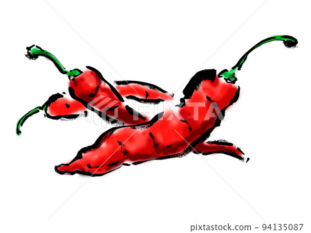 Hand drawn illustration of hot pepper 94135087