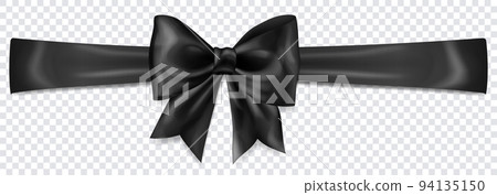 Black bow with horizontal ribbon 94135150