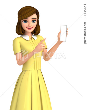 操作智能手機的婦女 94135641