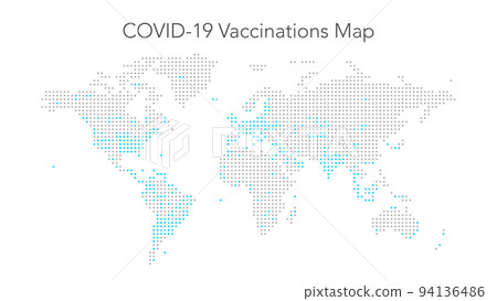 Vaccinations Map of Coronavirus. COVID-19 Dotted Infographic 94136486