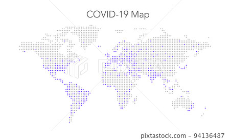 Coronavirus COVID-19 Infected Map. Dotted Infographic Coronavirus COVID-19 Infected Map. Dotted Infographic 94136487