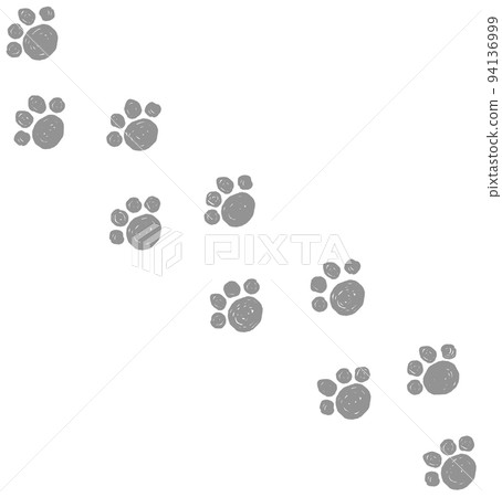 Footprints of paws walked by dog and cat animals 94136999
