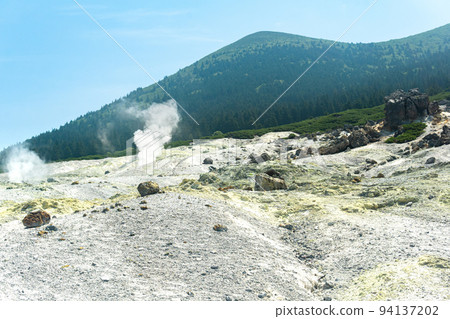 fumarole field on the slope of Mendeleev volcano, Kunashir island fumarole field on the slope of Mendeleev volcano, Kunashir island 94137202
