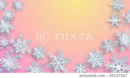 Christmas background of paper snowflakes 94137387