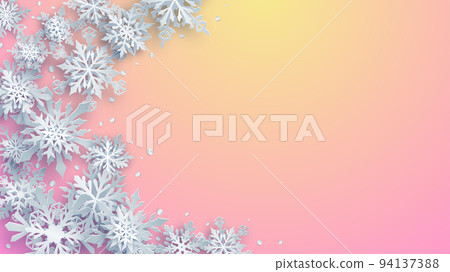 Christmas background of paper snowflakes Christmas background of paper snowflakes 94137388