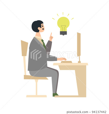Illustration of an inspired businessman Illustration of an inspired businessman 94137442