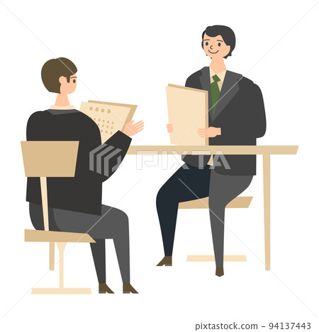 Illustration of a business person having a meeting Illustration of a business person having a meeting 94137443