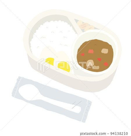 hand drawn illustration of takeout curry rice 94138210
