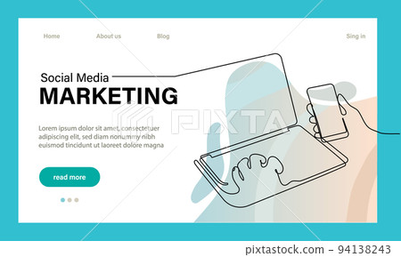 Landing page template of Social media marketing. Modern outline design concept of web page design for website and mobile website. Easy to edit and customize. Vector illustration Landing page template of Social media marketing. Modern outline design concept of web page design for website and mobile website. Easy to edit and customize. Vector illustration 94138243