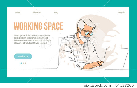 Coworking Space Landing Page Flat Cartoon Template. Freelancers Team Working Online on Laptop. Business People Sharing Open Workspace. Outline Vector Illustration Coworking Space Landing Page Flat Cartoon Template. Freelancers Team Working Online on Laptop. Business People Sharing Open Workspace. Outline Vector Illustration 94138260