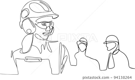 construction manager and engineer working on building site. Vector illustration 94138264