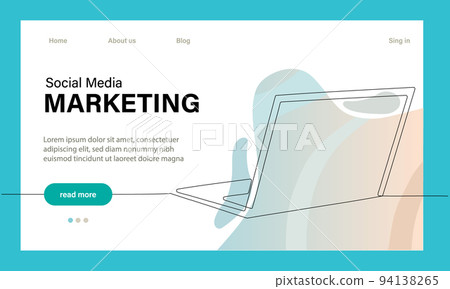 Landing page template of Social media marketing. Modern outline design concept of web page design for website and mobile website. Easy to edit and customize. Vector illustration Landing page template of Social media marketing. Modern outline design concept of web page design for website and mobile website. Easy to edit and customize. Vector illustration 94138265