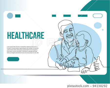 Outline Landing Page Doctor Consultation. Different Free Available Medical Specialist. Professional Telemedicine and Healthcare. Cartoon Design Illustration. Vector illustration 94138292