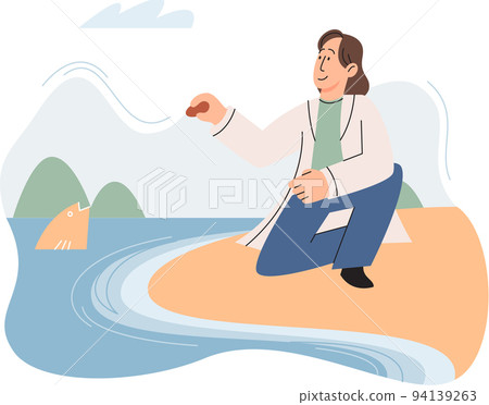 Observation of marine life in wild in order to protect them, study of living conditions of animals 94139263