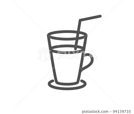 Coffee or Cocktail line icon. Fresh drink sign. Beverage symbol. Quality design element. Linear style cocktail icon. Editable stroke. Vector 94139710