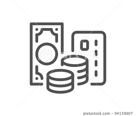 Credit card line icon. Change money sign. Cash banknotes symbol. Quality design element. Linear style credit card icon. Editable stroke. Vector Credit card line icon. Change money sign. Cash banknotes symbol. Quality design element. Linear style credit card icon. Editable stroke. Vector 94139807