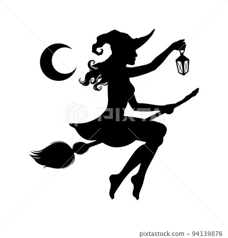 Witch on Broom Silhouette Witch on Broom Silhouette 94139876