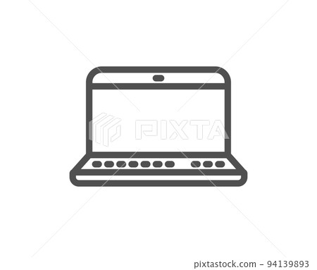 Laptop computer icon. Notebook sign. Portable personal computer symbol. Quality design element. Linear style notebook icon. Editable stroke. Vector Laptop computer icon. Notebook sign. Portable personal computer symbol. Quality design element. Linear style notebook icon. Editable stroke. Vector 94139893