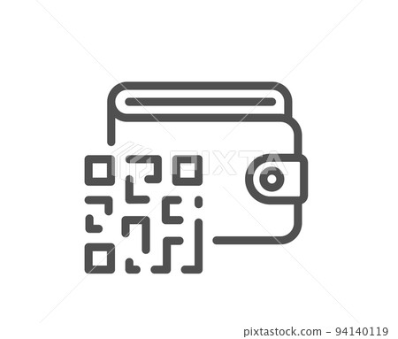 Qr code line icon. Scan barcode sign. Online wallet symbol. Quality design element. Linear style qr code icon. Editable stroke. Vector 94140119