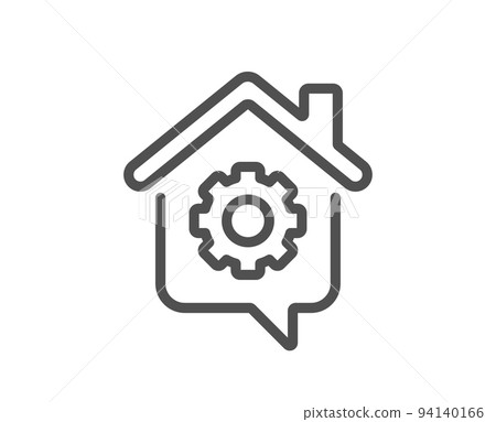 Work at home line icon. Outsource job sign. Remote office symbol. Quality design element. Linear style work home icon. Editable stroke. Vector Work at home line icon. Outsource job sign. Remote office symbol. Quality design element. Linear style work home icon. Editable stroke. Vector 94140166