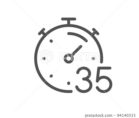 Stopwatch Duration Icon Outline Vector. Hour Timer Stock