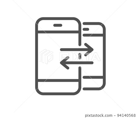 Phone Communication line icon. Incoming and Outgoing call sign. Conversation or SMS symbol. Quality design element. Linear style phone Communication icon. Editable stroke. Vector 94140568