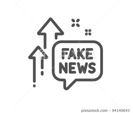 Fake news line icon. Propaganda conspiracy chat sign. Wrong truth symbol. Quality design element. Linear style fake news icon. Editable stroke. Vector Fake news line icon. Propaganda conspiracy chat sign. Wrong truth symbol. Quality design element. Linear style fake news icon. Editable stroke. Vector 94140643