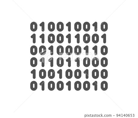 Binary code line icon. Computer machine code sign. Computing data symbol. Quality design element. Linear style binary code icon. Editable stroke. Vector 94140653