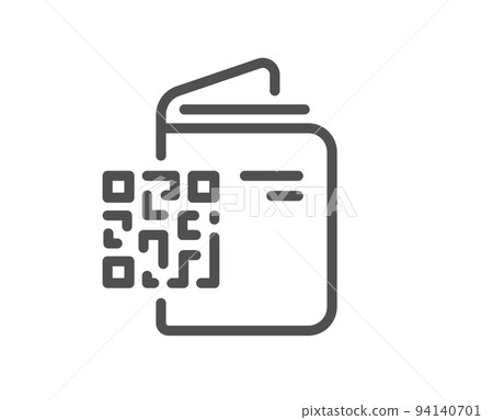 Qr code line icon. Scan barcode sign. Passport id symbol. Quality design element. Linear style qr code icon. Editable stroke. Vector 94140701