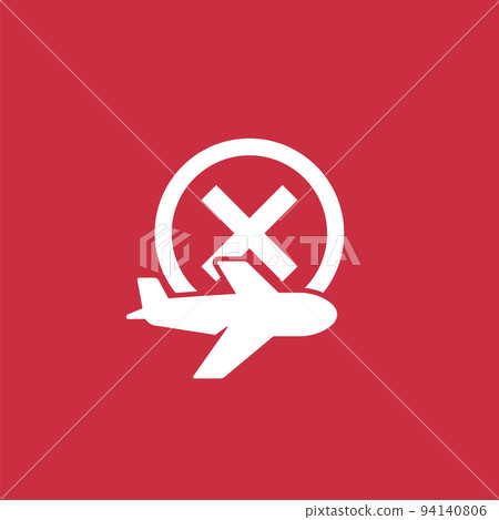 cancelled flight icon, vector sign 94140806