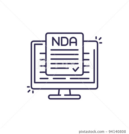 NDA, Non disclosure agreement line icon 94140808