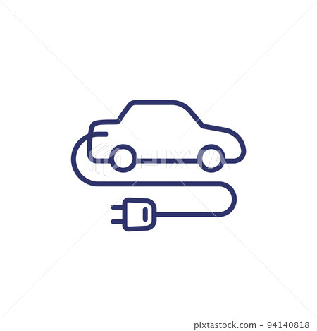 electric car icon, EV line vector 94140818