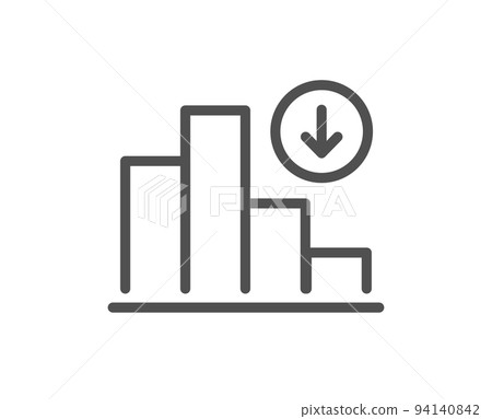 Decreasing graph line icon. Column chart sign.... - Stock Illustration ...