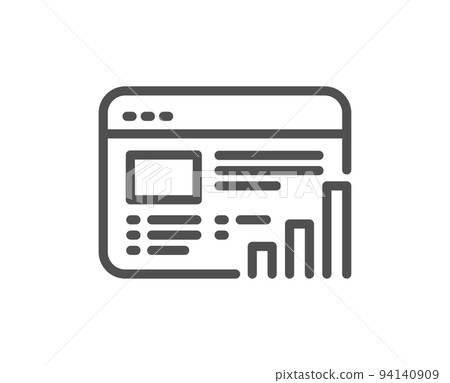 Web report line icon. Column graph sign. Growth diagram symbol. Quality design element. Linear style web report icon. Editable stroke. Vector Web report line icon. Column graph sign. Growth diagram symbol. Quality design element. Linear style web report icon. Editable stroke. Vector 94140909