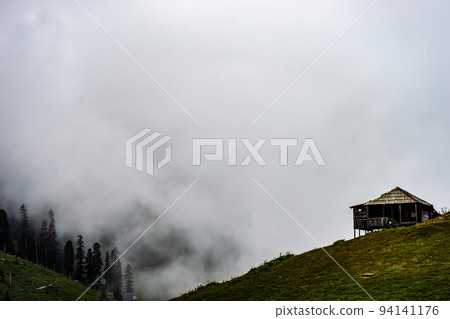 Old houses of Bakhmaro resort in georgian region Guria 94141176