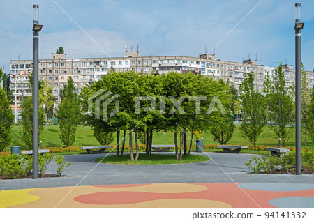 Rest area with benches public park 94141332